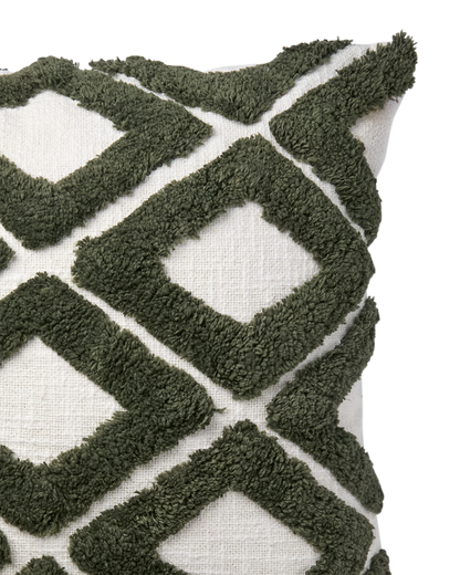Kuddfodral FLORIAN Grön/elfenben med innerkudde - Affari of Sweden