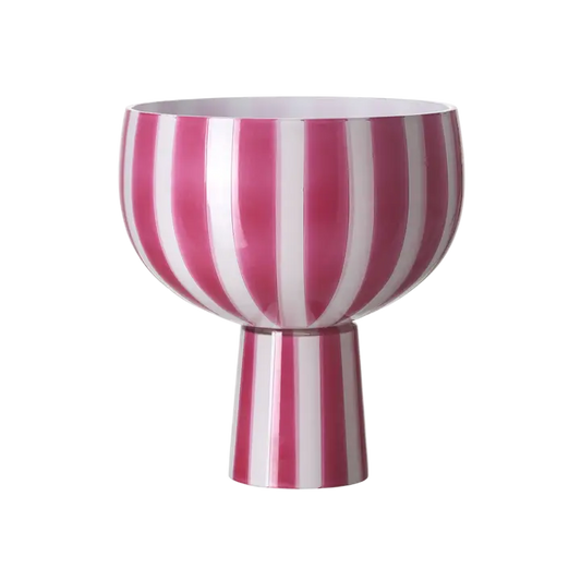 Skål CIRCUS på fot Rosa/vit - Affari of Sweden